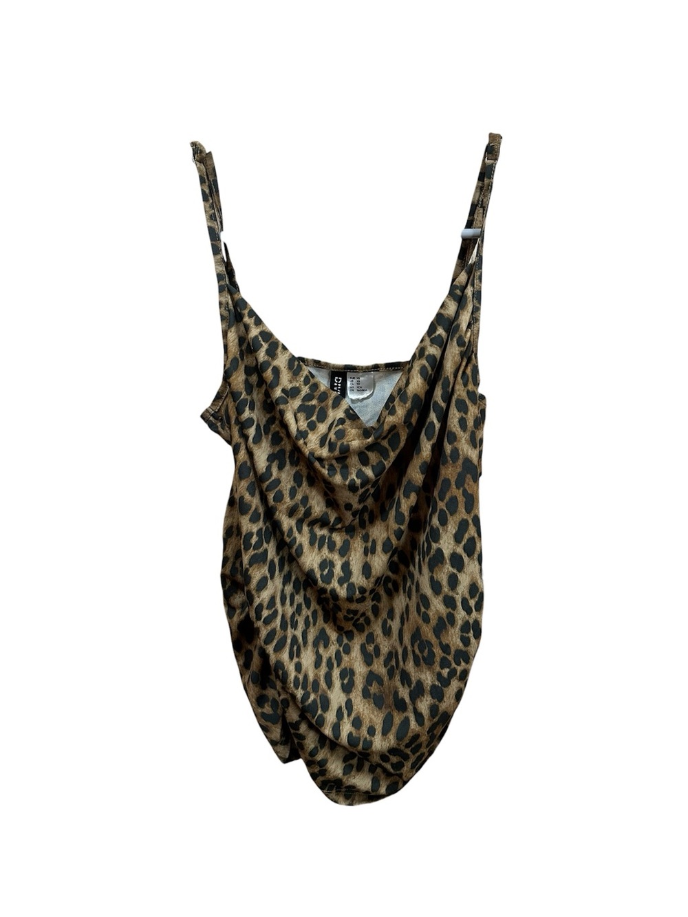H&M Divided Leopard Print Cowl Neck Scrunched Camisole XS
